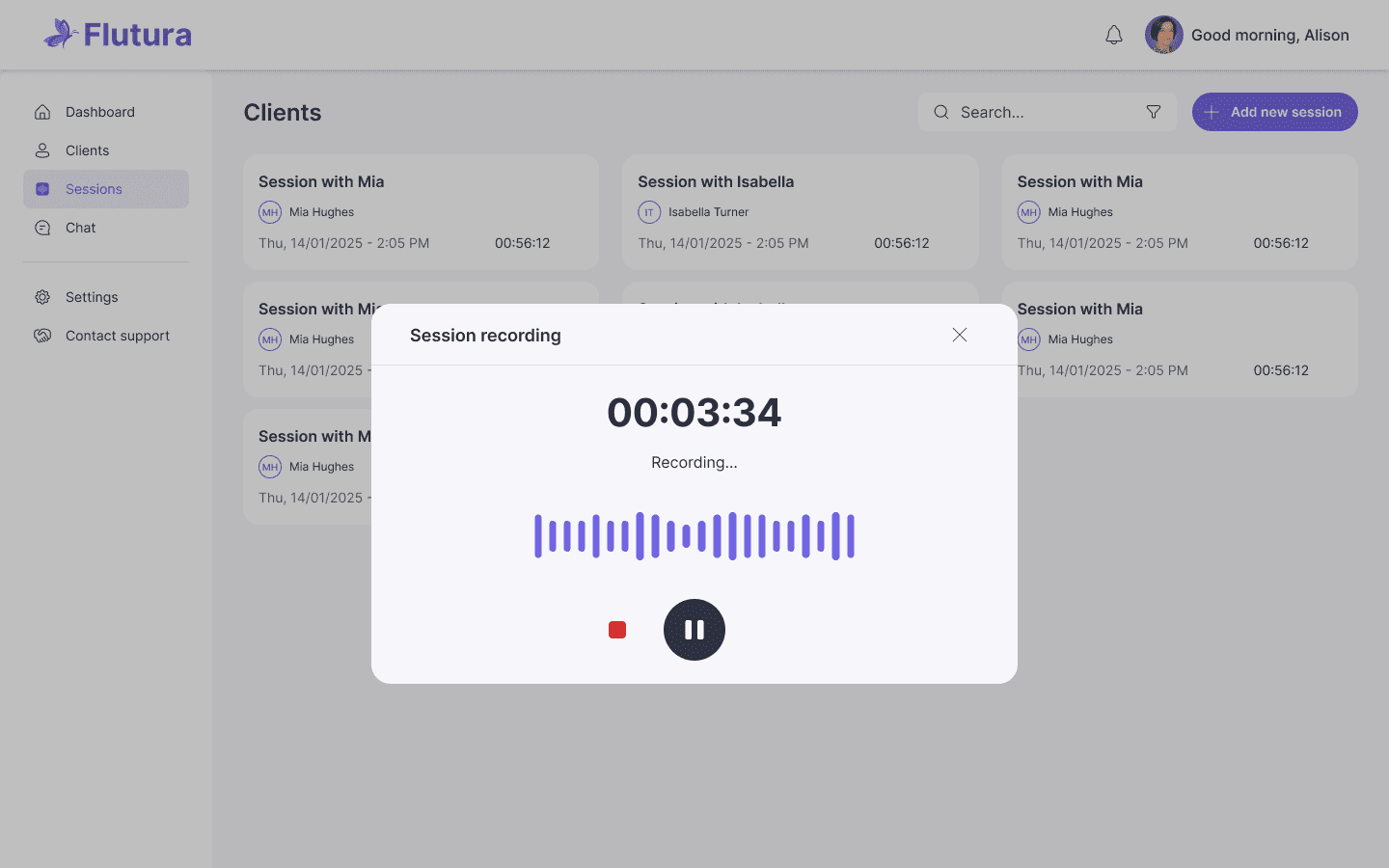 Session Recordings and AI Therapy Notes​